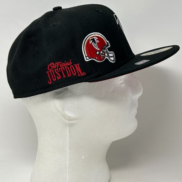 Atlanta Falcons Wool Baseball Hat Cap Fitted 7 1/4 New Era x Just Don NFL Black - Picture 5 of 11